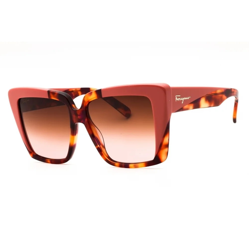 Salvatore Ferragamo SF1060S Sunglasses Red Tortoise-Rose Acetate Oversized